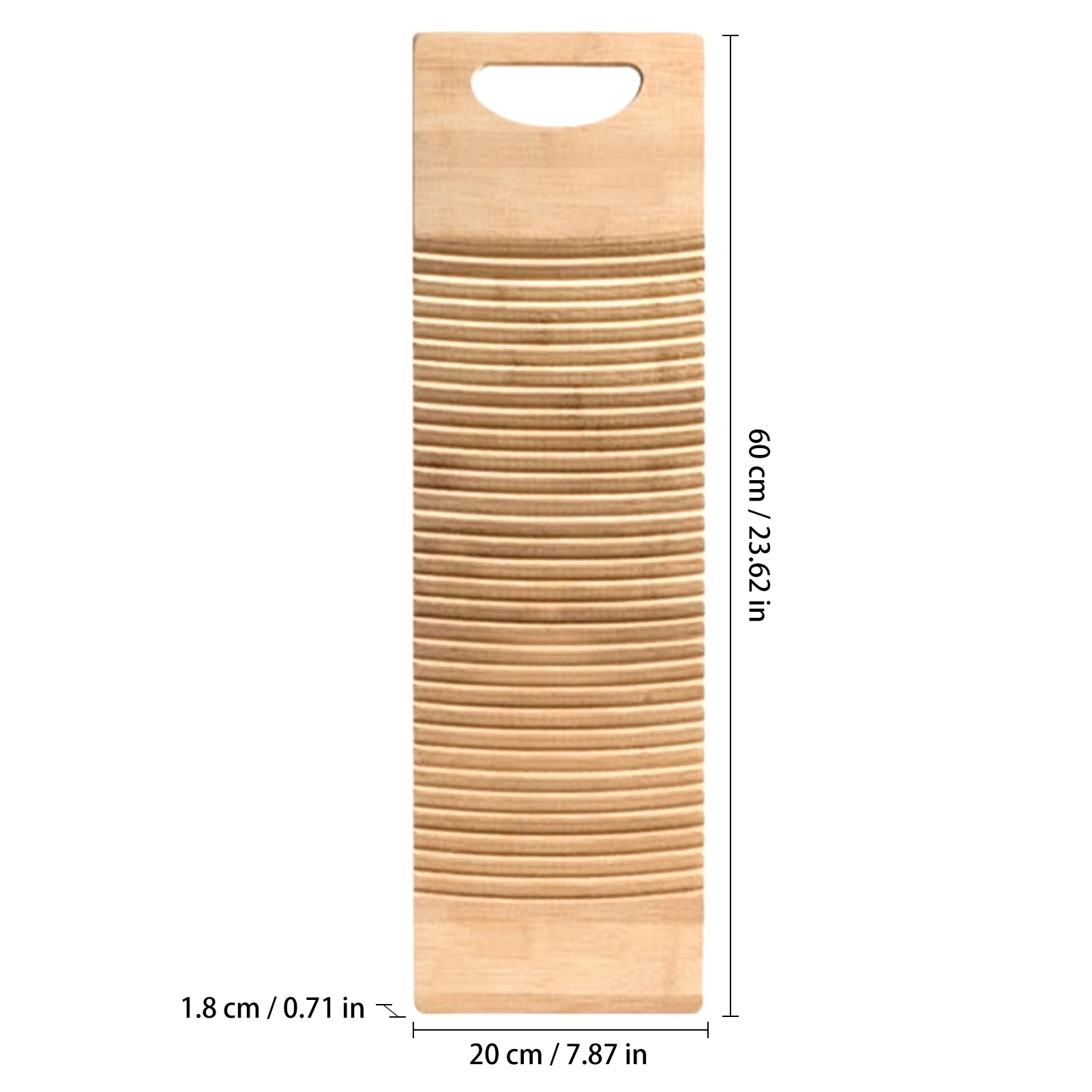 Washing Clothes Washboard Bamboo Wood Manual Laundry Board Anti-slip for Home School