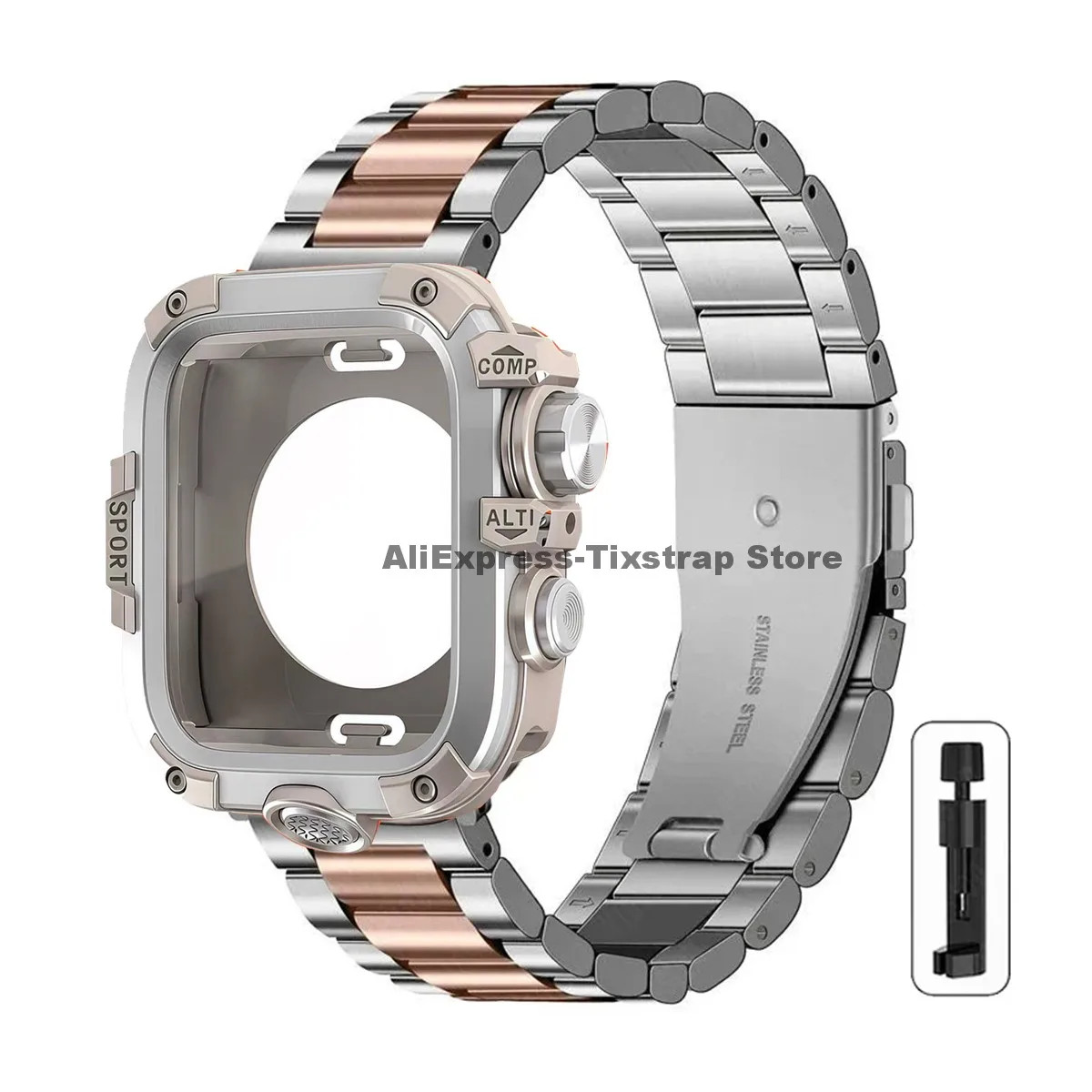Premium Metal Strap and Protective Case