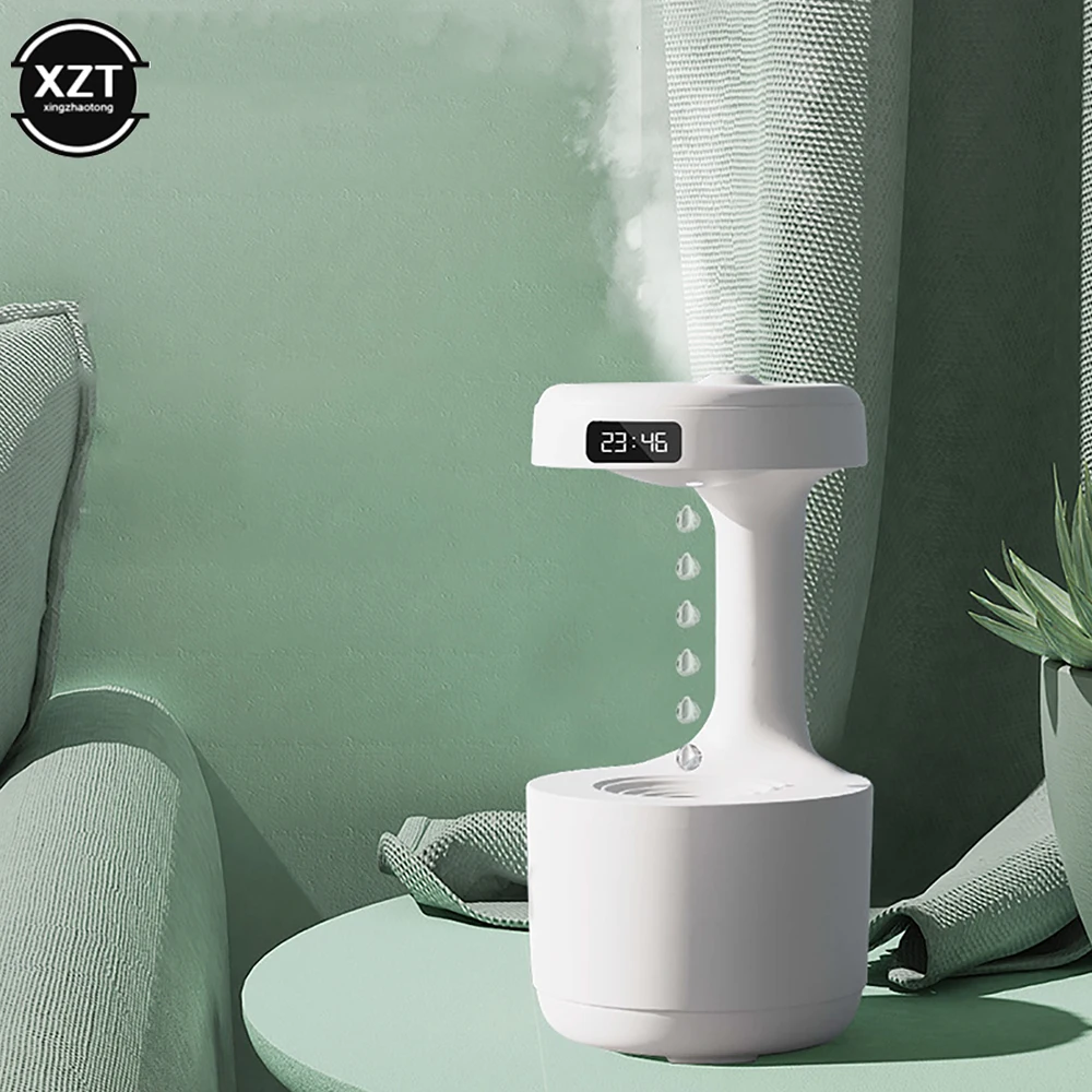 

800ML Anti-gravity Air Humidifier Water Drop Perfume Aromatherapy Humidifiers USB Rechargeable With LED Display