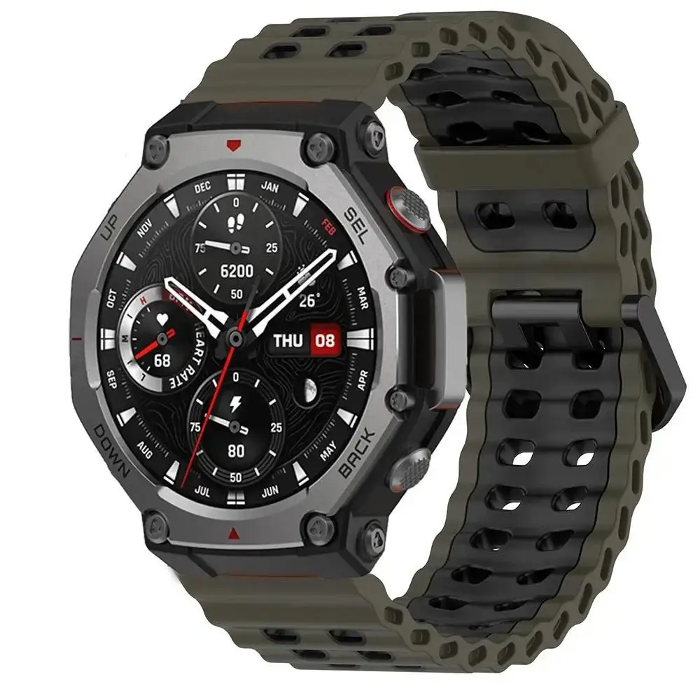 Colorful Breathable Silicone Sport Watchband Strap