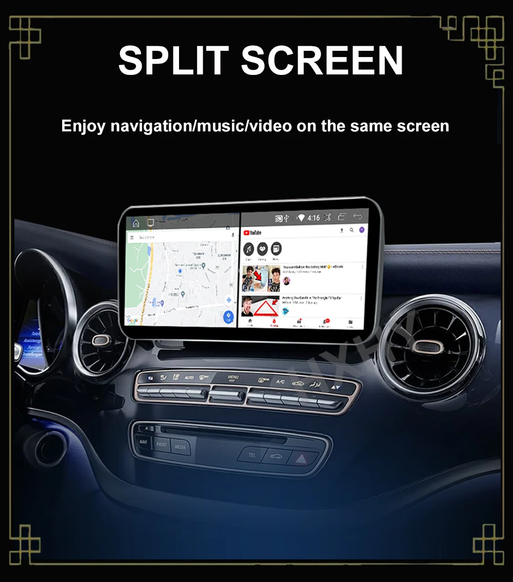 Qualcomm 12.8inch Android 15 8Core 12+256G Car Radio Multimedia BT Auto For Benz