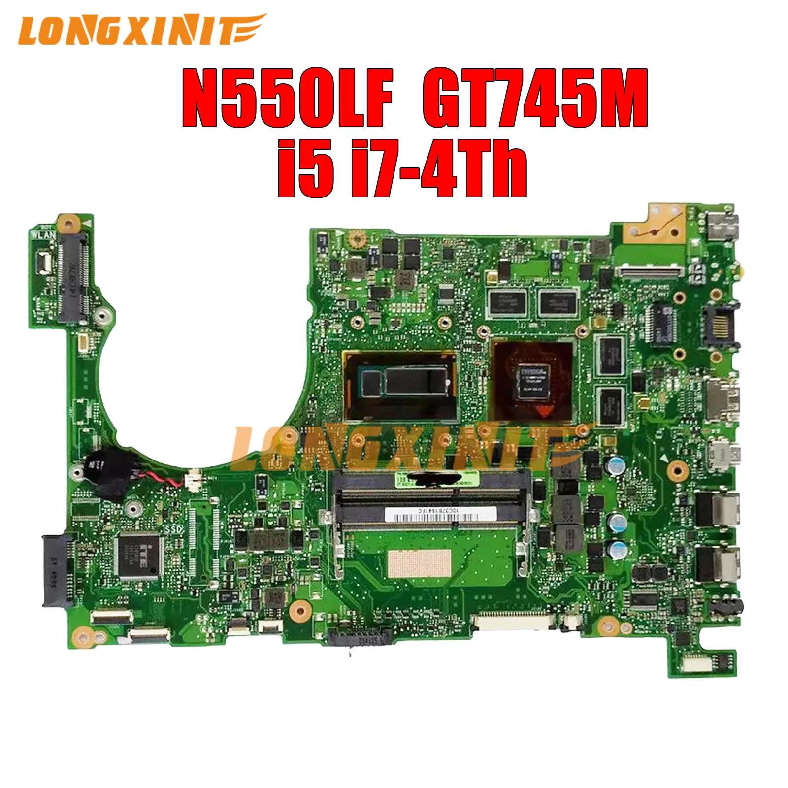 

Материнская плата для ноутбука N550LF для ASUS Q550LF N550L Q550L I5-4200U I5-4210U I7-4700U I7-4710U GT745M-V2G 100% testado OK