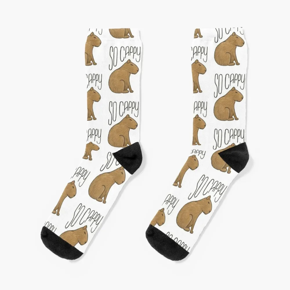 

Seriously 'So Cappy' Right Now - Capybara Illustration Socks Heating sock cool Crossfit Mens Socks Women's