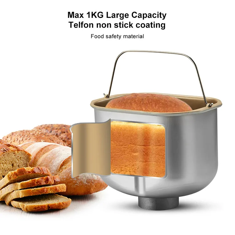 17 in 1 650W Automatic 1KG Capacity Bread Maker Smart Nuts Fruits Dispenser Dough Kneading Machine
