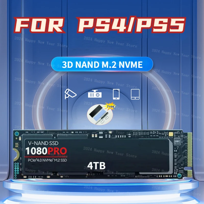 

1080Pro 4TB PCIe 5.0 NVMe 4.0 M.2 2280 high speed SSD 1TB 2TB Internal Solid State Hard Disk For Laptop Desktop PS5 Computer