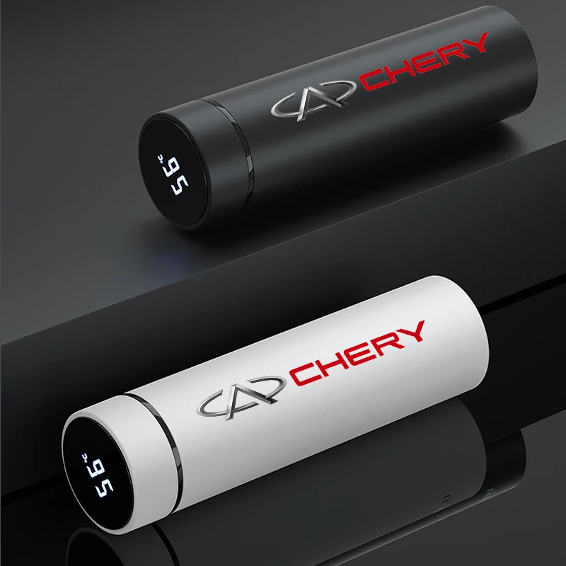 500ml Smart Thermos Bottle car heater mug beverage cup For Chery Tiggo 3 4 5 7 PRO 8 PULS QQ Smart Car Cup Car Portable Vacuum Bottle With Color