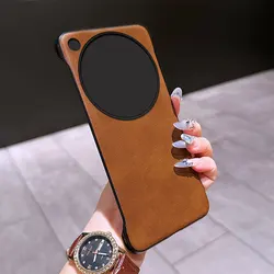 Frameless Skin - Feel Solid Color Leather Shockproof Cover for OPPO Find X9 Ultra (Light brown)