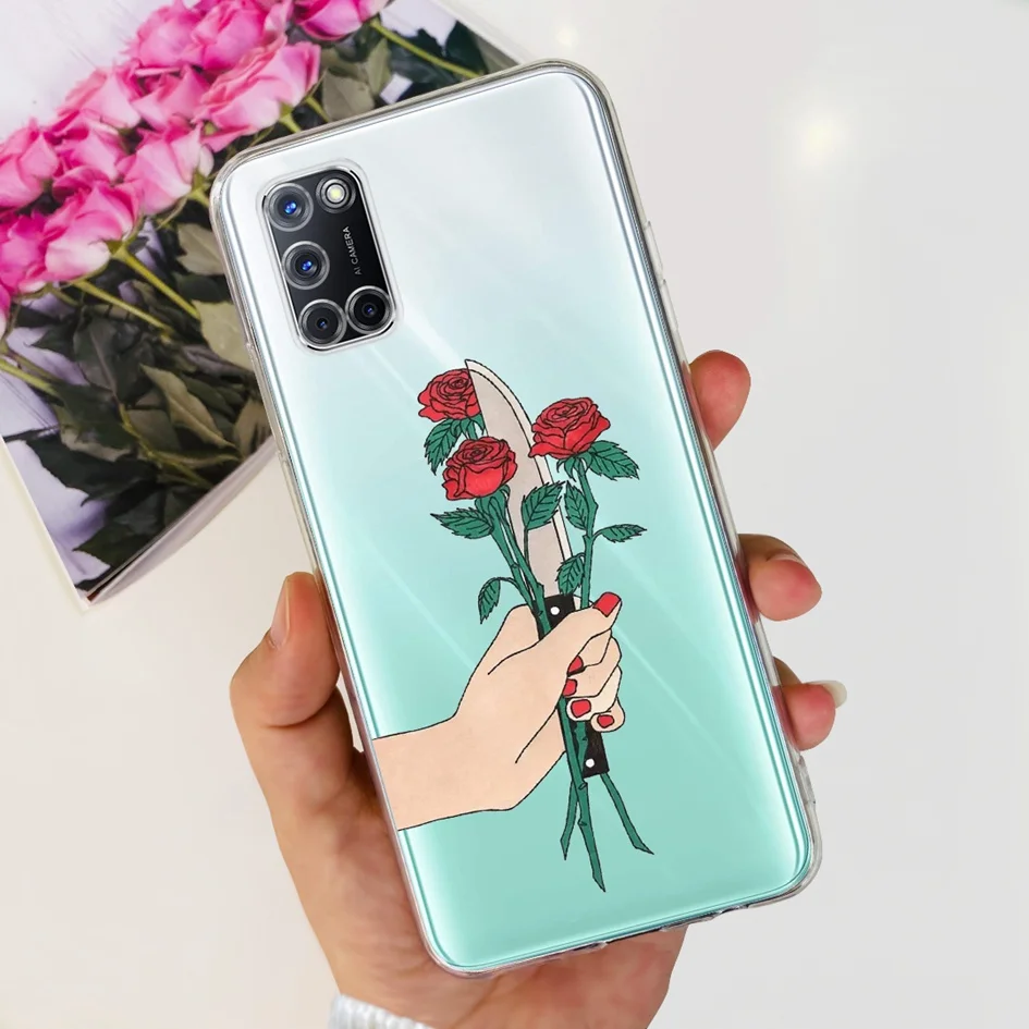 Floral Transparent Silicone Soft TPU Phone Case - Fashionable Design