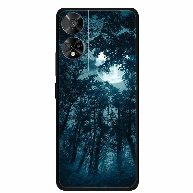 Original Soft Silicone TPU Phone Case Back Cover - Fashion Planet Design, Black Bumper