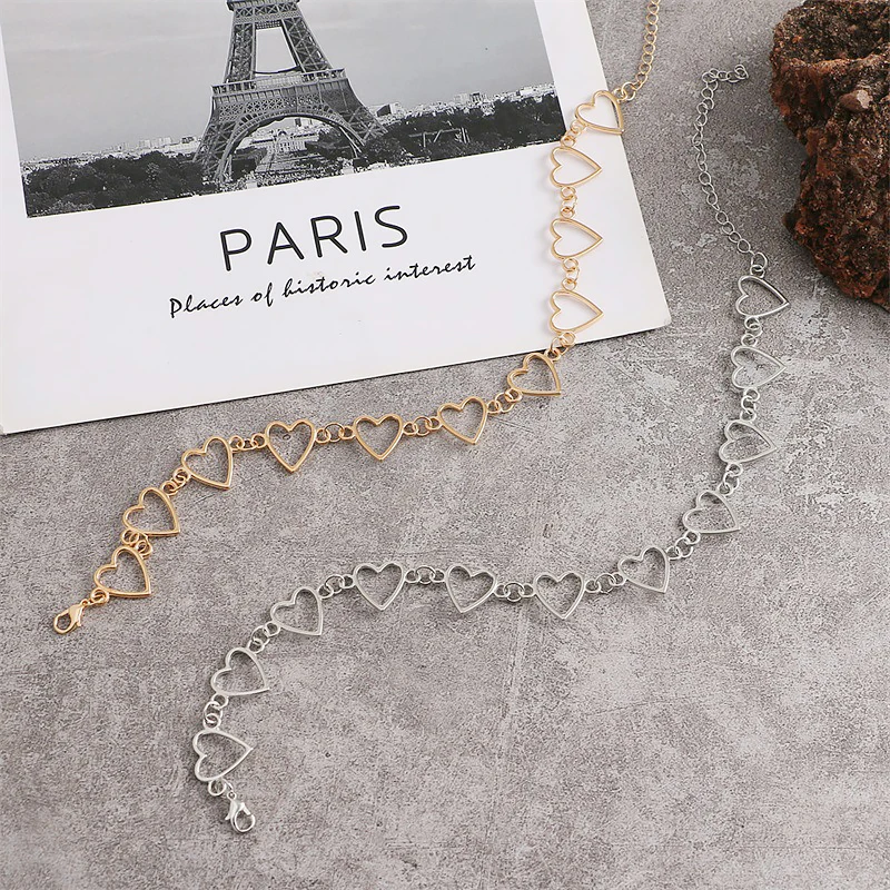 Women Jewelry Korean Hollow Heart Choker Necklace