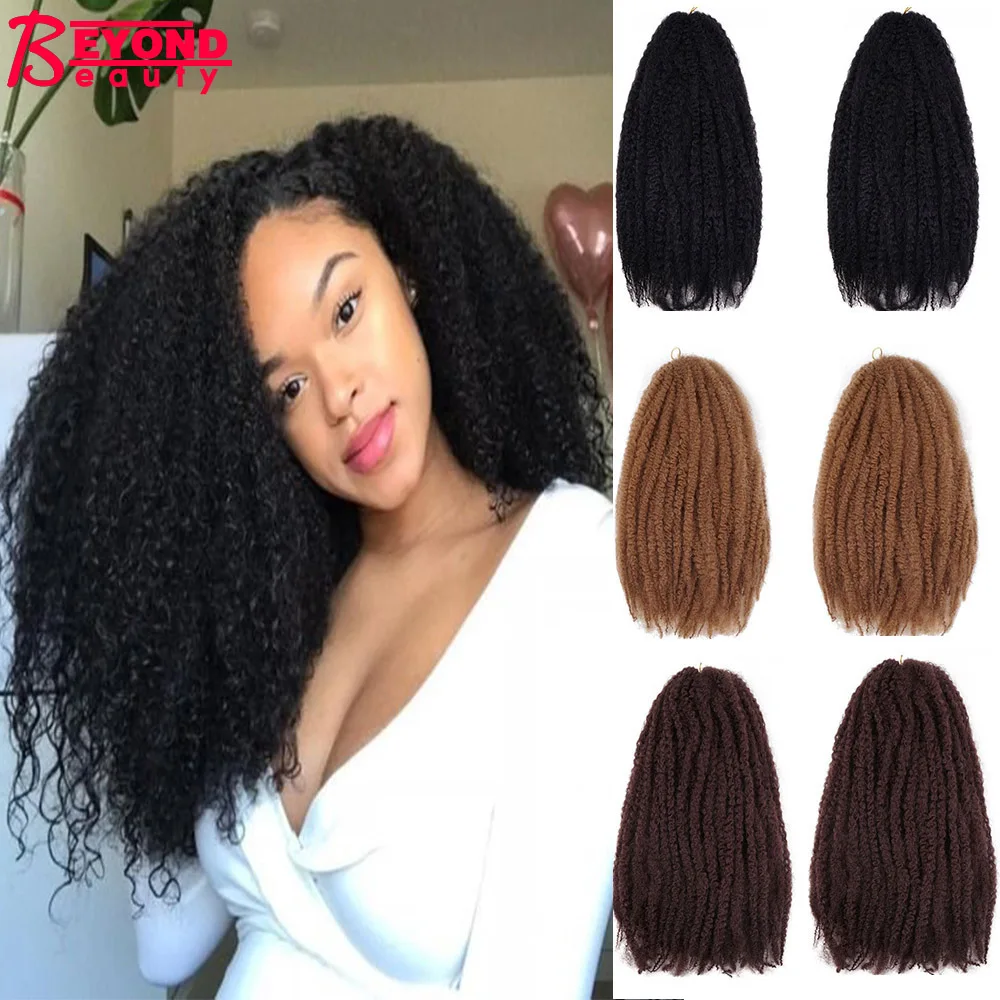 

18Inch Afro Marly Crochet Braid Hair Synthetic Ombre Hair Extensions Soft Cuban Twist Crochet Braiding Hair For Black Woman