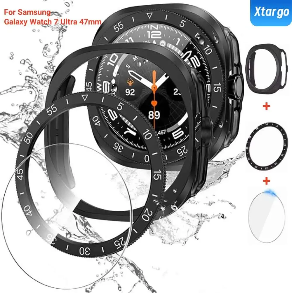 3-in-1 Protective Screen Cover with Tempered Glass and Bezel Ring