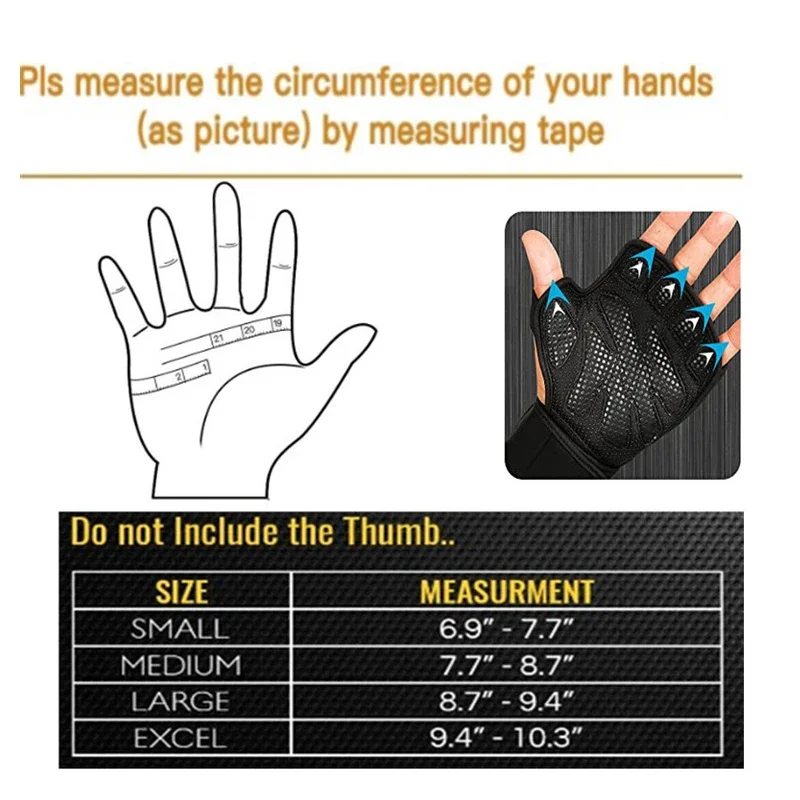 (S-XL)Training Sport Gloves Men Women Workout Gloves Fitness Body Building Weightlifting Gym Hand Wrist Palm Protector Gloves 3
