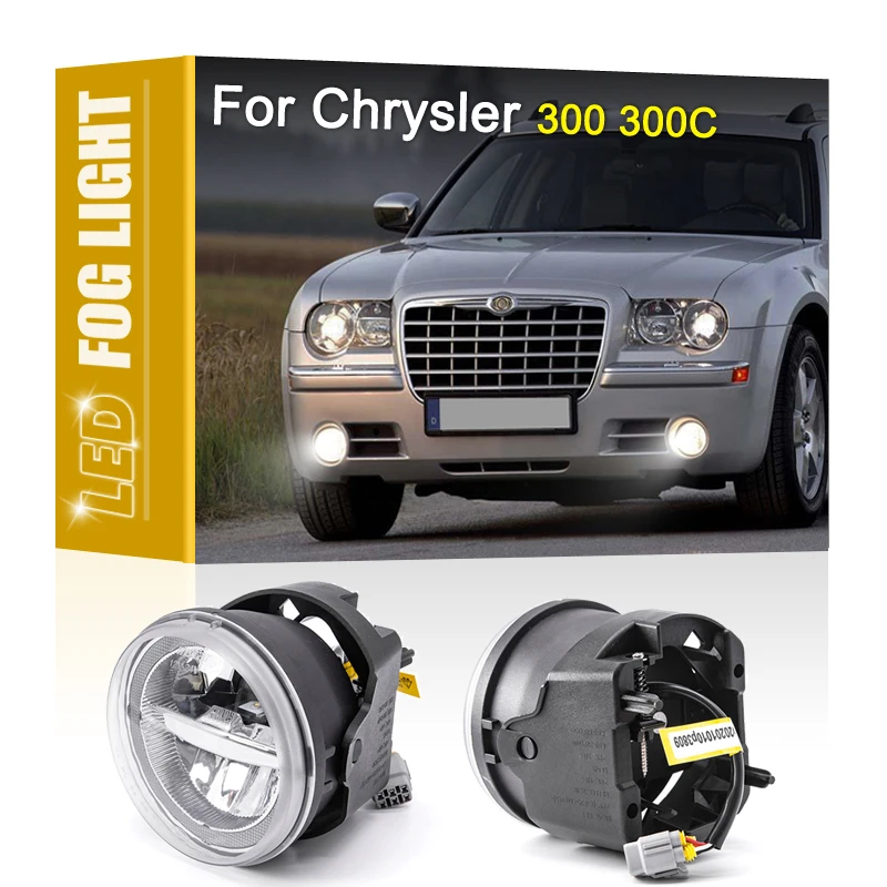 2pcs Aluminum Shell Front White Led Fog Lamp Assembly With Drl Daytime