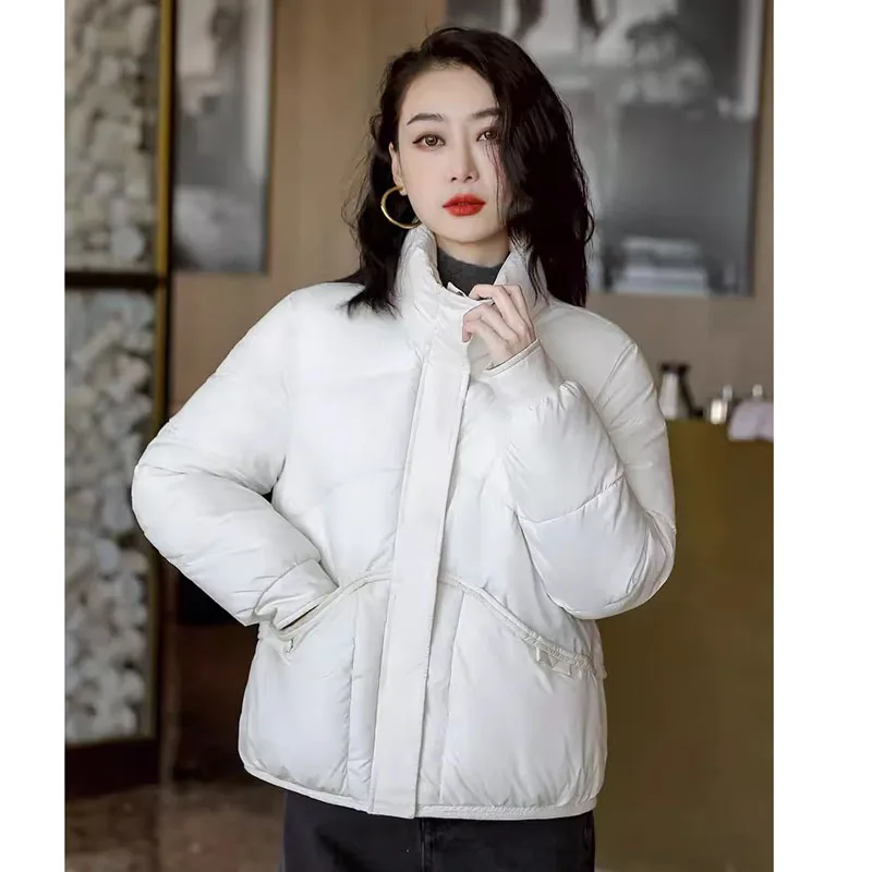 

Winter Jacket Women's Parkas 2023 Korean Loose Solid color Down Cotton Coats Female Thick Warm Outerwear Ladies Padded Coat Red