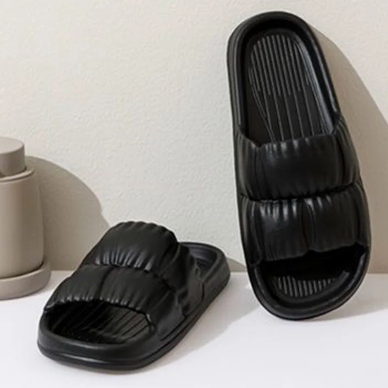 Men's Cloud Slides Pillow Slides, Casual Non Slip Slippers, Open Toe Shoes For Indoor Outdoor Beach Shower, Spring And Summer