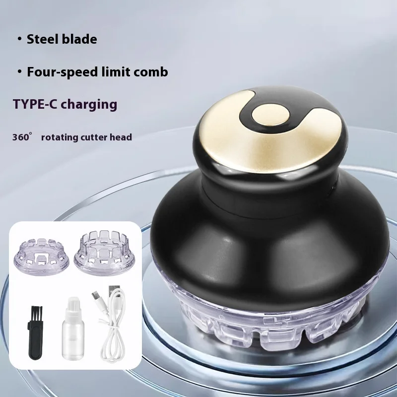 2025 New Round Quick Haircut Wireless Round Hair Clipper with LED Display and Length Adjustable 3-12mm Self Haircutting Kits