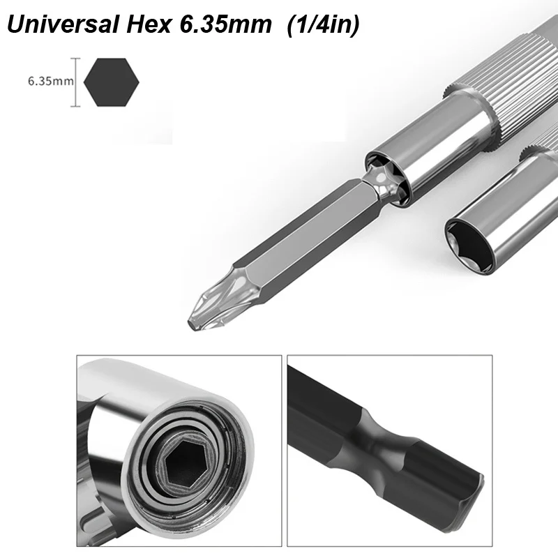 Right Angle Drill Adapter Flexible Shaft Electric Screwdriver Attachment Power Impact Screw Driver Flex Extension Hex Bit Holder