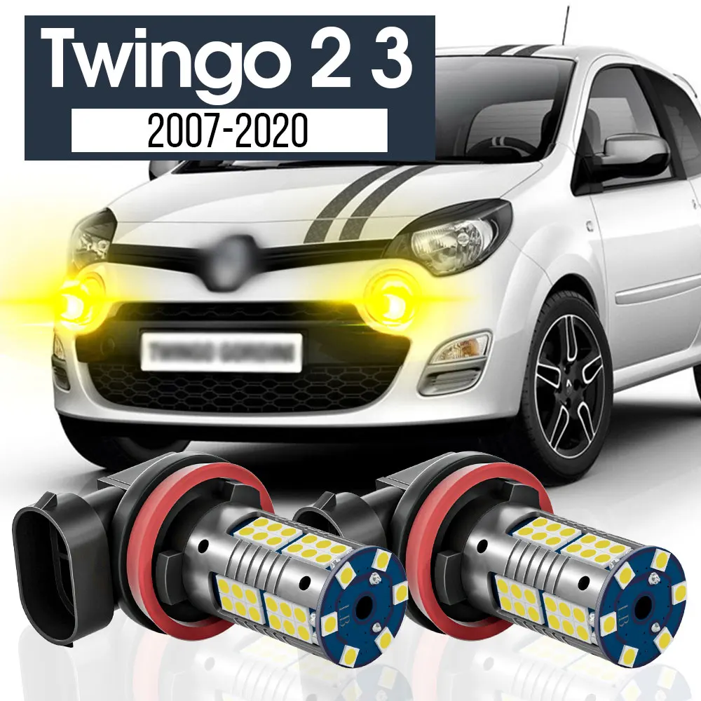 

2pcs LED Fog Light Lamp Blub Canbus Accessories For Renault Twingo 2 3 2007-2020 2009 2010 2011 2012 2013 2014 2015 2016 2017