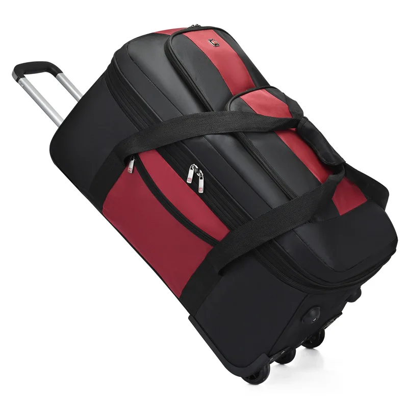 2025 nuevas bolsas de viaje con ruedas, carrito de tela Oxford, bolsa de equipaje, organiza bolsas plegables, maletas de gran tamaño de calidad