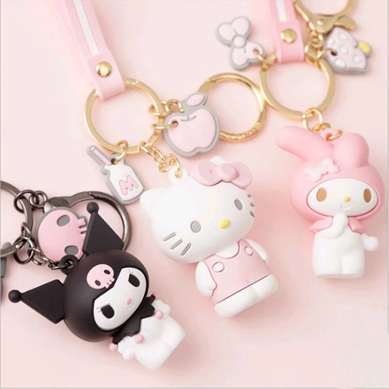 

New Hello Kitty Sanrio Kawaii Anime Key Chain My Melody Lovely Bag Pendant Girly Heart Cinnamoroll Cute Accessory Toys for Girls
