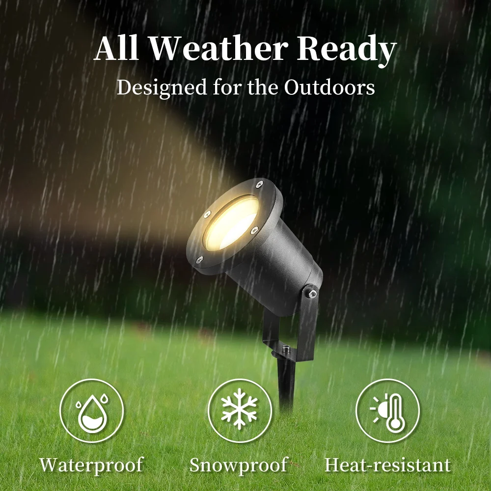 Lawn Lamp 85-265V Outdoor LED Lawn Light GU10 Replaceable Bulb Pathway Lamp Waterproof Garden Patio Lamp Landscape Spotlight Walkway Yard