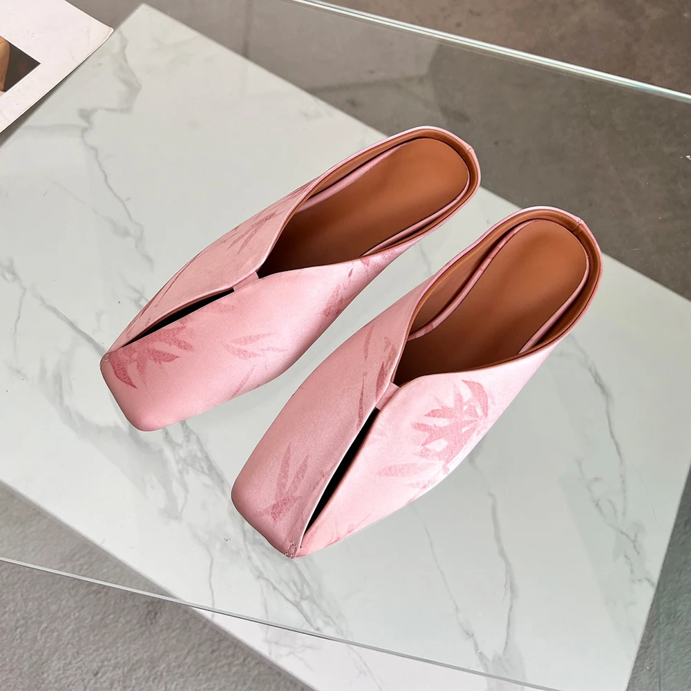 

Flat Shoes Satin Women Outside Slipper High Quality Handmade Shoes Ethnic Style Fashion Flats Ladies Casual Slippers for Outside