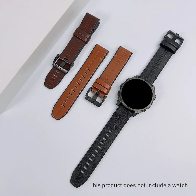 Premium QuickFit Leather Silicone Watch Strap - Versatile 22/26mm Band Bracelet