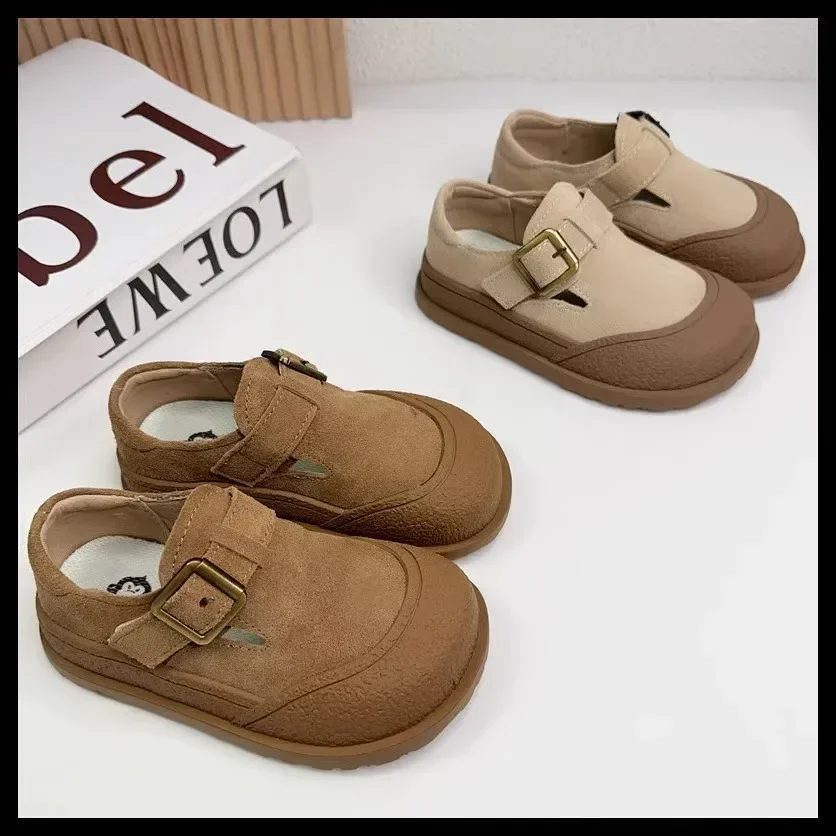 Children Shoe Retro Casual Shoes Trendy Boy Leather Shoes Lovely Frosted School Girls Party Dresses Chaussure Enfant Fille