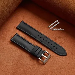 Premium Army Green Sailcloth Quick Release Sport Watch Band - 22mm (Black)