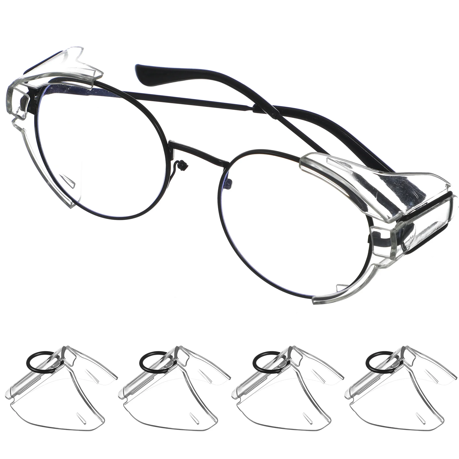 Lot de 2 paires de protections latérales pour lunettes - Écran PC anti-éclaboussures