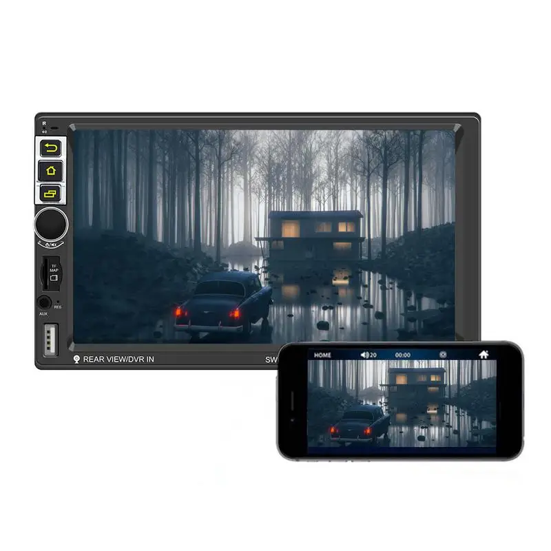

Car Stereo With Bluetoothes Double Din Car Stereo Audio Video Player With 7 Inch HD Touchscreen FM Radio Mirror Link Backup