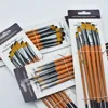 6pcs Professional Artist Paint Brush Set Round/Flat/Angular/Filbert Tips Anti-Shedding Nylon for Acrylic Oil Watercolor Painting 3