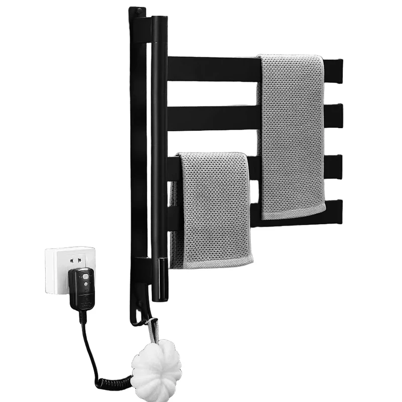 Bathroom Drying Rack Steel Heated Towel Machine  Gray App Intelligent Control Electric Heated Towel Rail Towel Warmer Heater 1