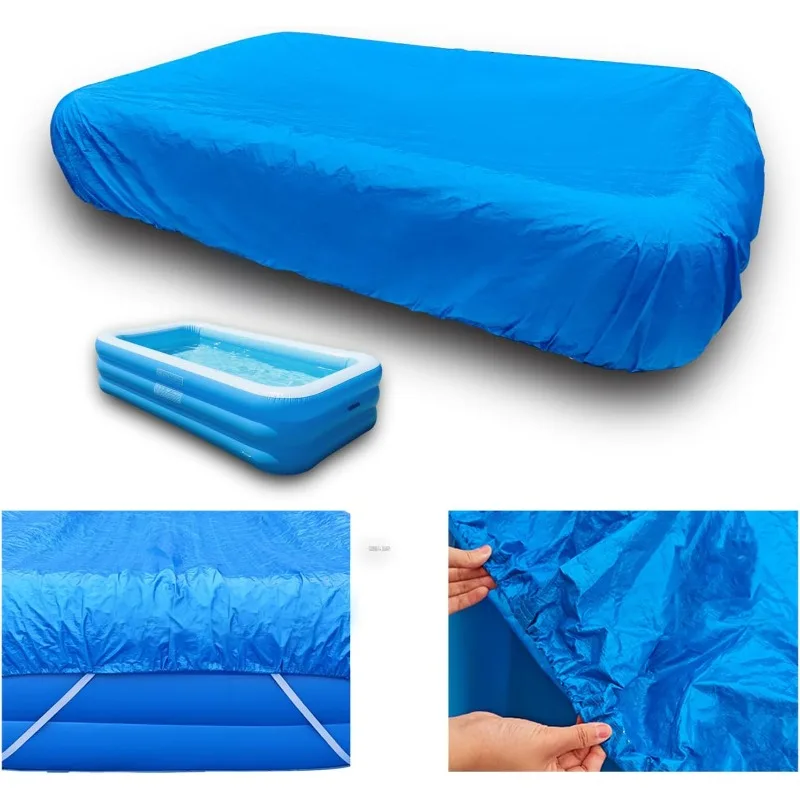 103 x 69 Zoll aufblasbare rechteckige Poolabdeckung 120 x 72 Zoll staubdicht starke Reißfestigkeit Poolabdeckungen integriertes elastisches Band
