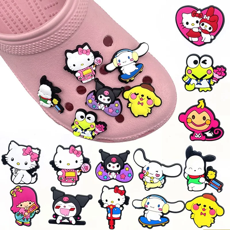 

1Pcs Sanrio DIY Cartoon Cute Shoe Buckle Wholesale Anime Figure Crocs Accessories Charms Jibz Slippers Decorations Birthday Gift