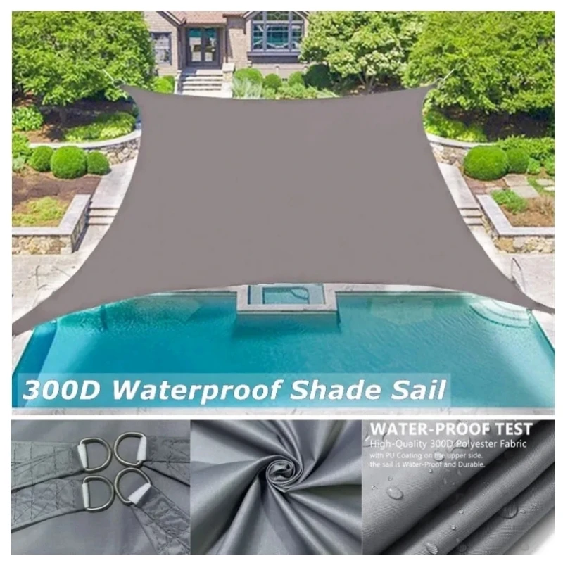 Outdoor Awnings Waterproof Sun Shade Sail Garden Canopi For Terrace Car Canvas Awning Rectangle Pool Sun-Shelter Sunshade Sail sun shade sail