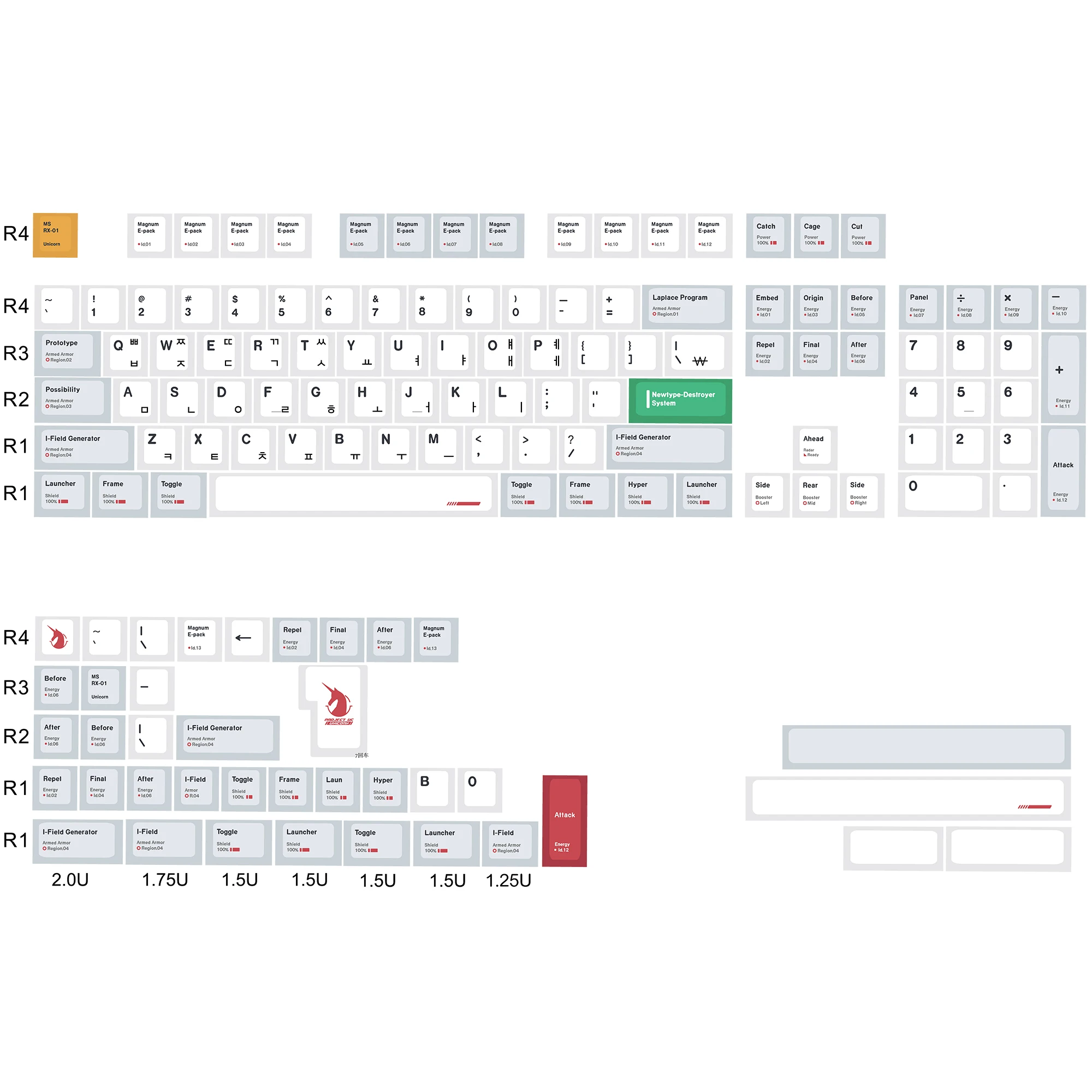 KBDiy 139-Key Korean Minimalist Cherry Profile PBT Keycap Set