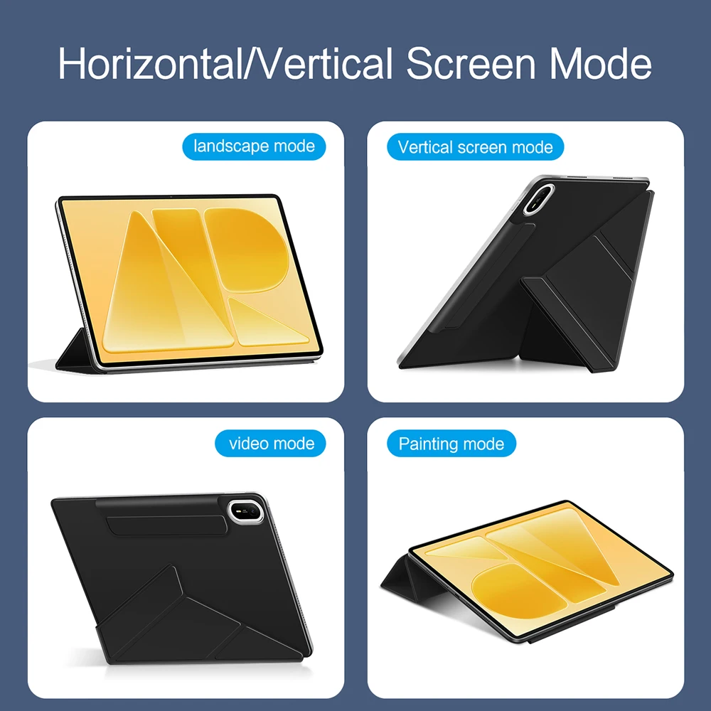 Magnetic Tri-Fold Flip Smart Stand Tablet Case