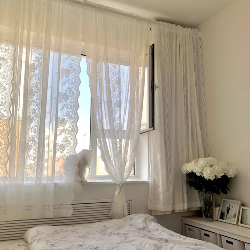 Cortinas Visillos Paneles para Ventanas Habitacion Bordado Sólido Blancos  Visillos Transparentes para Ventanas Dormitorio Infantil Cortinas  Translucidas Tulle Sheer Window Modern Voile Organza - AliExpress