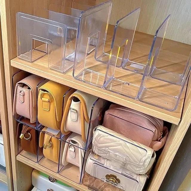 Handtasche Lagerregal Kleiderschrank Trennwand Regal - Luxus Tasche Lagerregal Transparente Geldbörse Handtasche Teiler Regal Taschen Display Racks