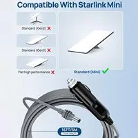 16 футов/5 м для Starlink Mini Кабель питания постоянного тока 12 В-24 В Автомобильный разъем прикуривателя и шнур постоянного тока Входной кабель питания для Starlink Mini — изображение 4