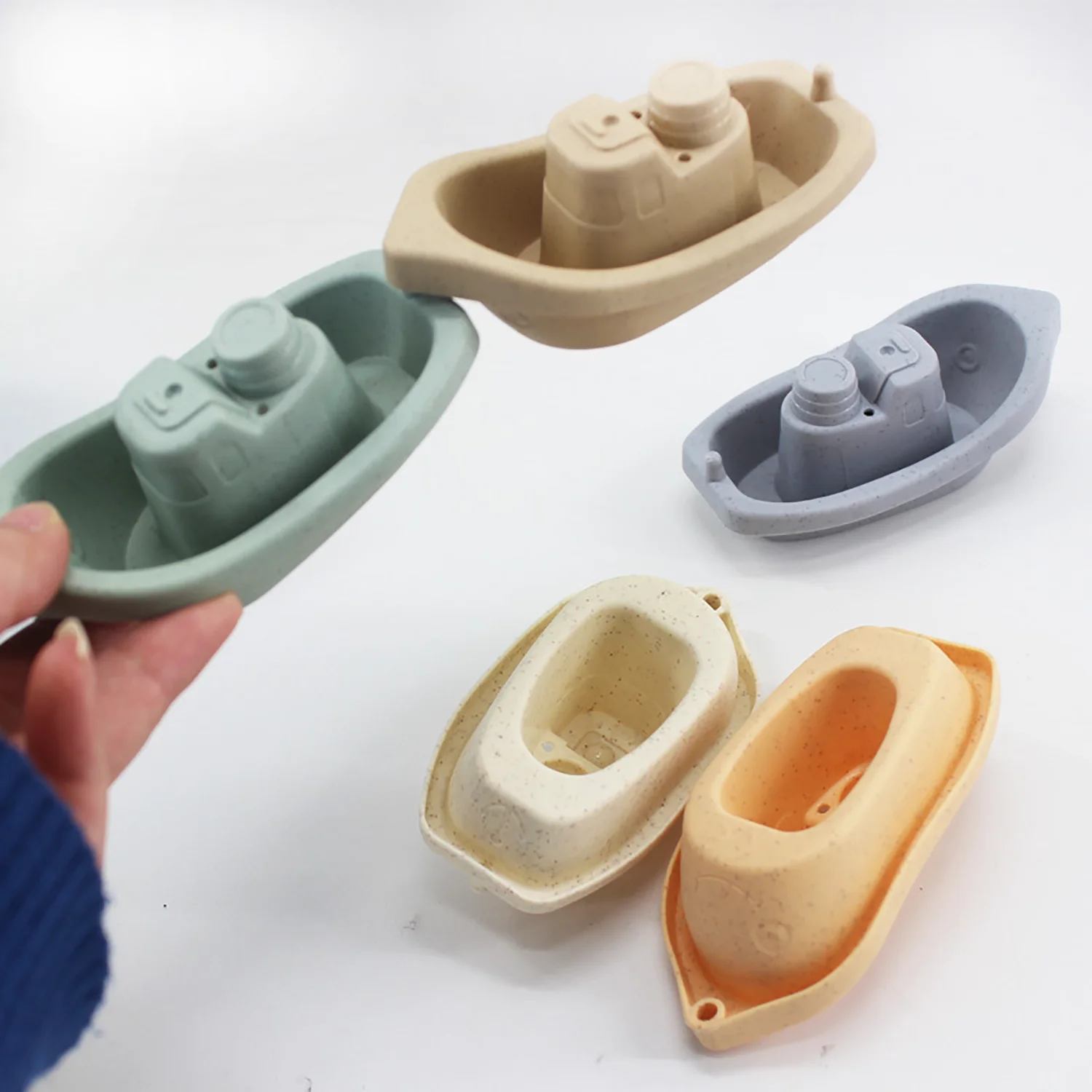 Small boat stacked music layer by layer hourglass stacked cup straw color parent-child early education bathroom puzzle 5pcs/set 5