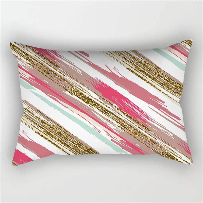 2022 Nordic Abstract Colorful Lines Geometric Rectangle Graffiti Print Pillowcase Home Sofa Bed Pillow Car Office Decor 30x50CM