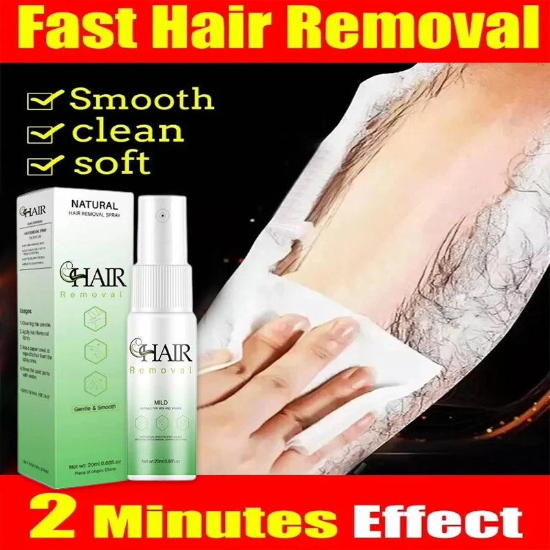 Hair removal spray Hair growth removal inhibitor 2 Minutes Fast Hair Removal Spray Painless Hair Growth Inhibitor Arm Armpit Leg Permanent Depilatory for Men Women Repair Care