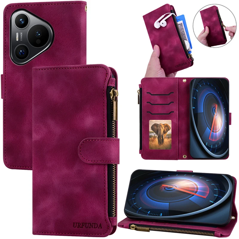 Elegant Leather Flip Zipper Wallet Case with Enhanced Protection and Style