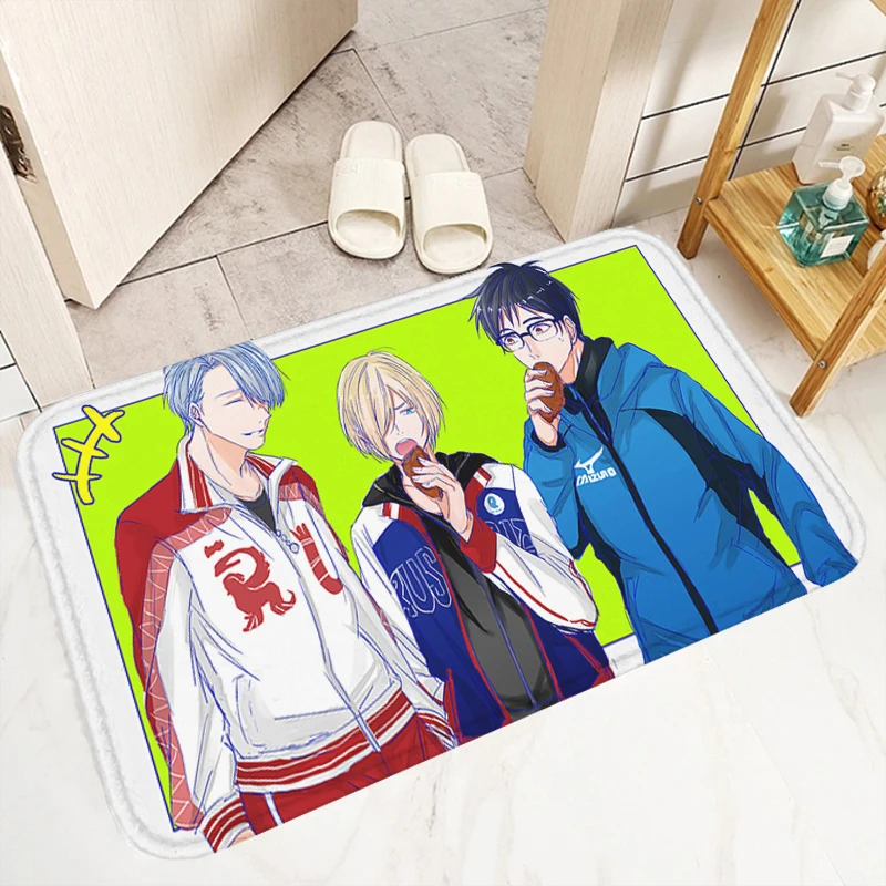 Bathroom Mat Yuri on Ice Room Floor Carpet for Kitchen Custom Cute Rug Carpets Bath Mats Rugs Doormat Entrance Door Home Foot 3