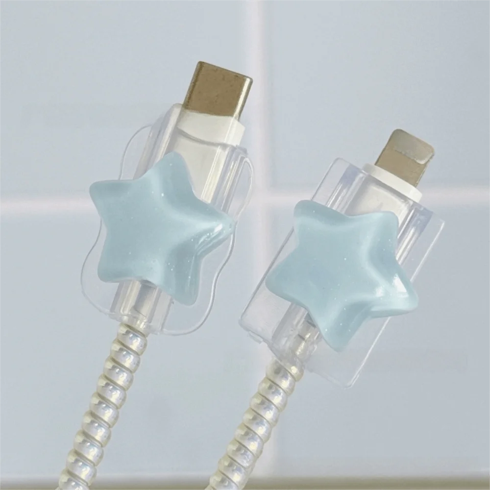 3D 오션 스타즈 프로텍터 커버 귀여운 휴대용 USB 케이블 보호기 애플 18/20W 충전기 보호용