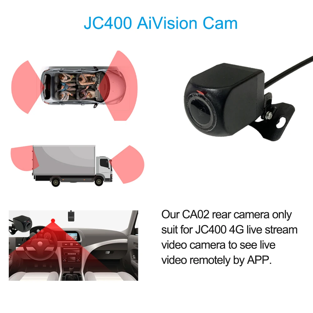 JC400 Dash Cam Front and Rear 4G Dashboard Camera GPS WIfi Hotspot