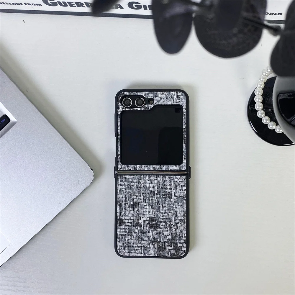 Z Flip6 Small Fragrant Wind Cloth Gradient Case for Samsung Galaxy Z Flip 6 5 4 3 ZFlip4 Flip 5 6 Slim Shockproof Bumper Cover_voghion.com